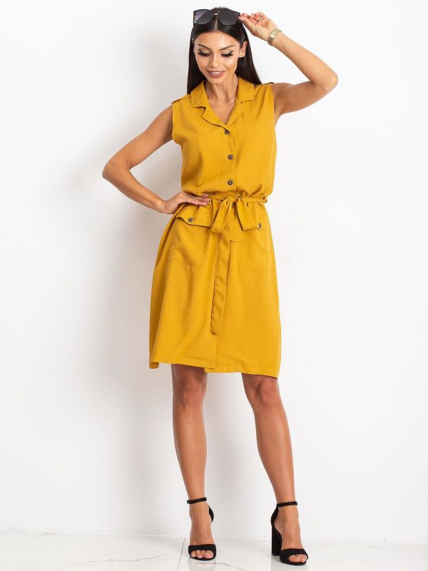 RUE PARIS Dark yellow Hive dress