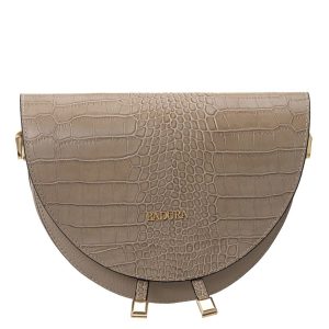 Beige leather mailbag with animal motif BADURA