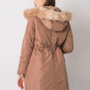 Camel double-sided jacket with hood Obinne