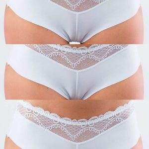 3 PAK White Seamless Lace Panties