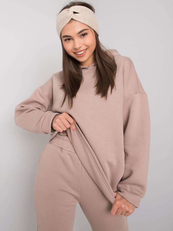 Dillon's dark beige two-piece sweatsuit set