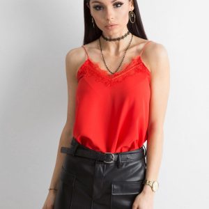 Red airy women's top