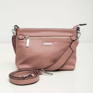 Dirty pink handbag with detachable strap