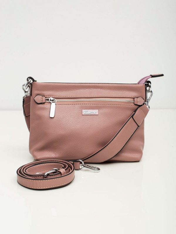 Dirty pink handbag with detachable strap