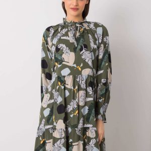 Khaki dress with Lois print