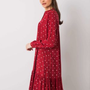 Burgundy polka dot dress Hevy