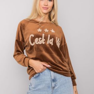 Light brown Daveria women's velor sweatshirt