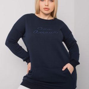 Navy blue long sweatshirt plus size Easton