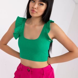 Green short top basic in stripes RUE PARIS