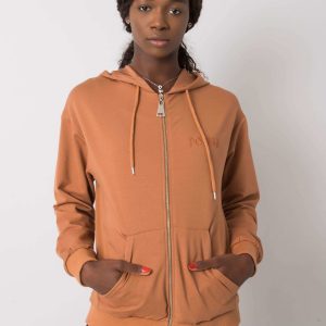 Ilaria light brown zipper sweatshirt