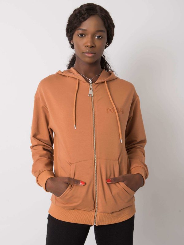 Ilaria light brown zipper sweatshirt