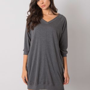 Grey Salerno Cotton Basic Dress