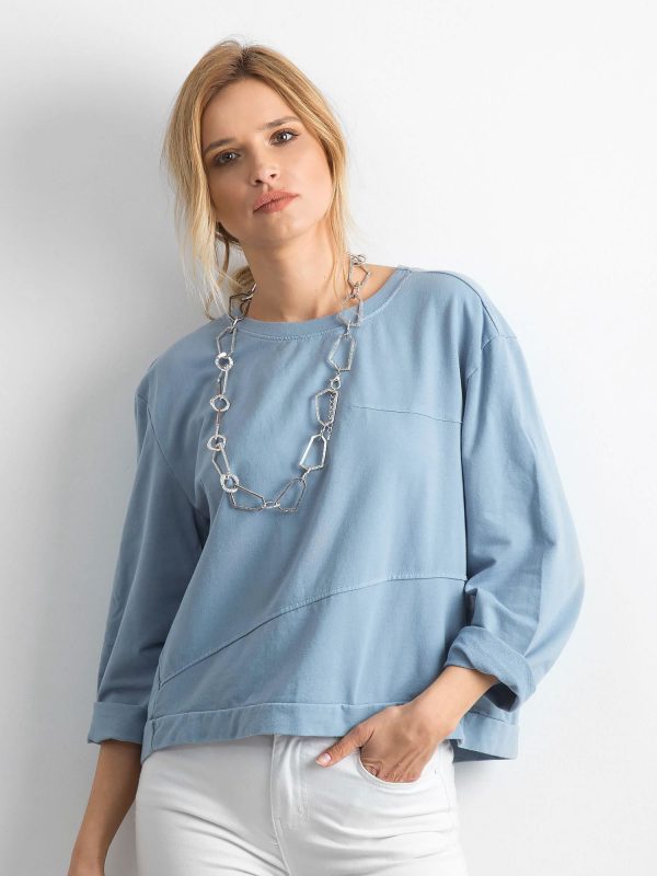 Blue oversize cotton sweatshirt