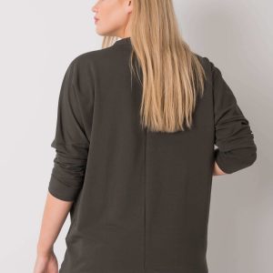 Dark Khaki Plus Size Blouse Long Sleeve Diarra