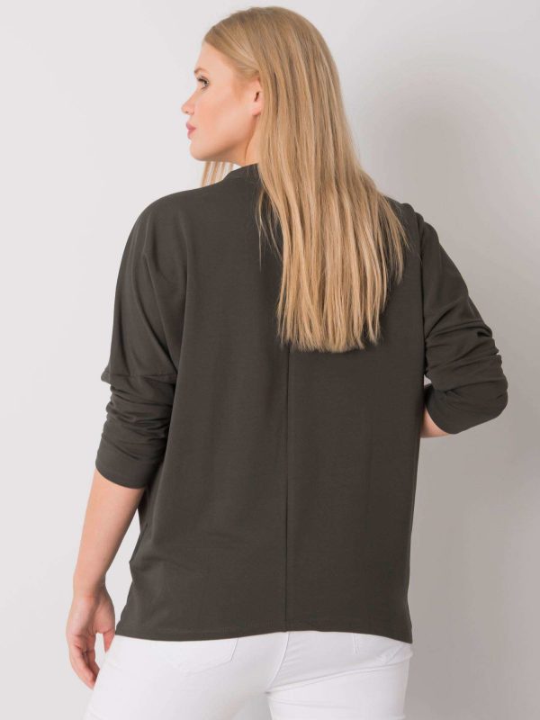 Dark Khaki Plus Size Blouse Long Sleeve Diarra