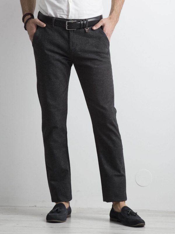 Dark gray chinos men's pants