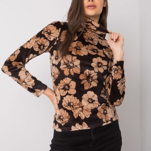 Black velour blouse with turtleneck Eugenne