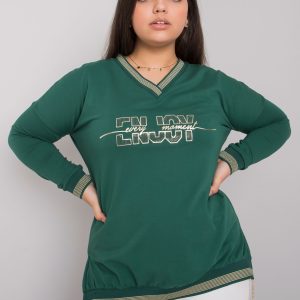 Dark green plus size blouse with Lila applique