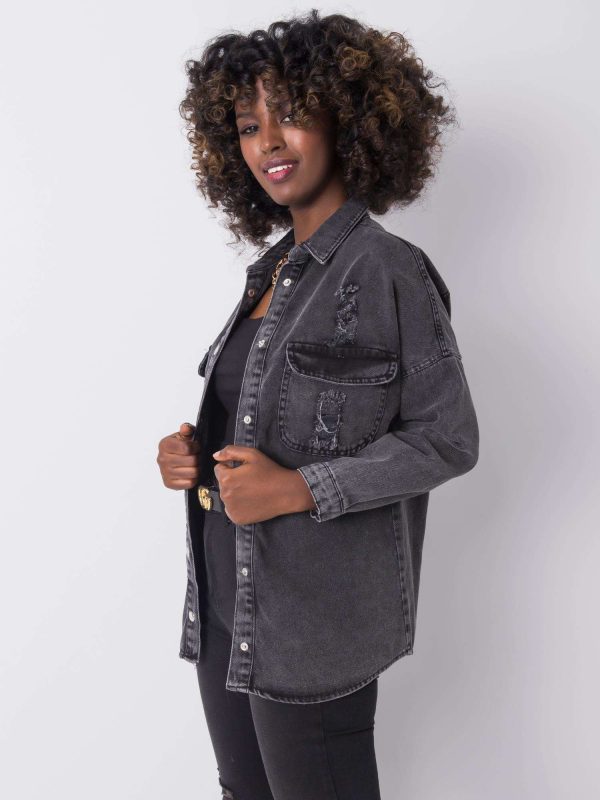 Noa RUE PARIS black denim shirt