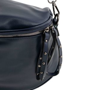 Navy blue eco-leather handbag