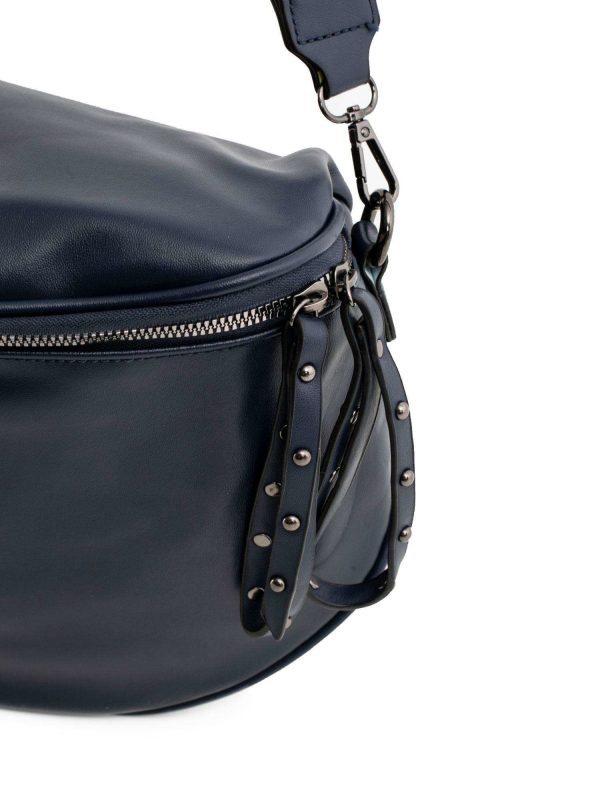 Navy blue eco-leather handbag