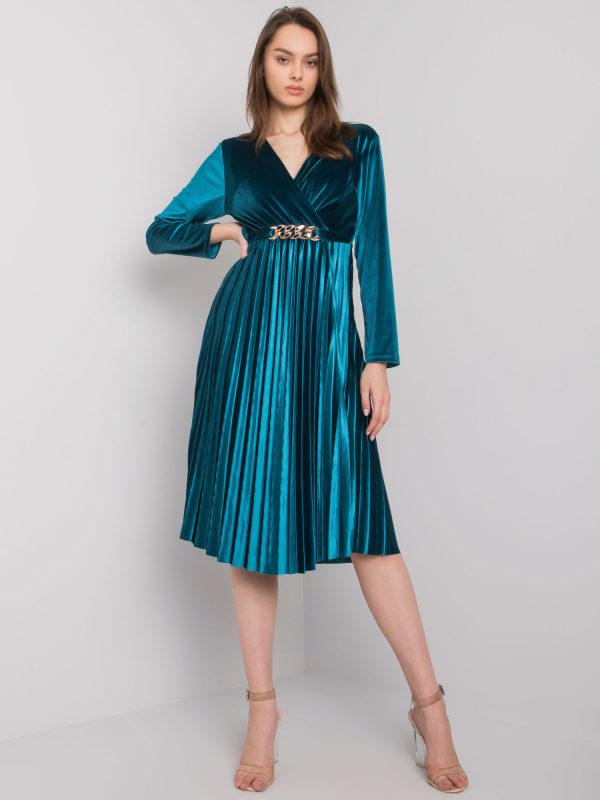 Sea velour dress with tie Vernazza