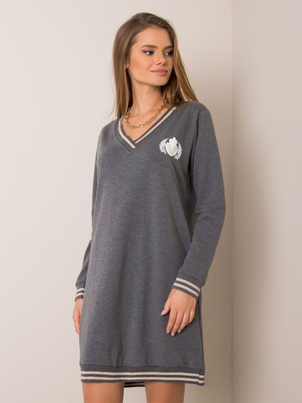 Dark grey melange dress Lorita