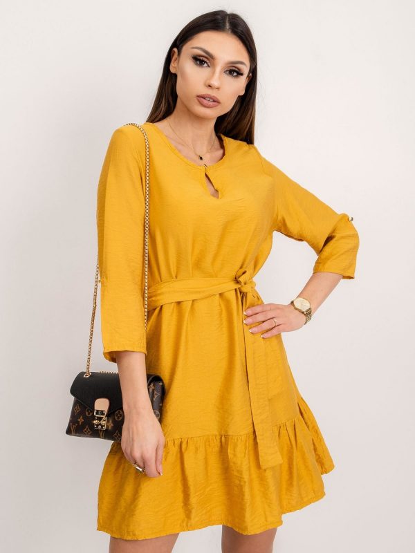 RUE PARIS Mustard dress Ellaine