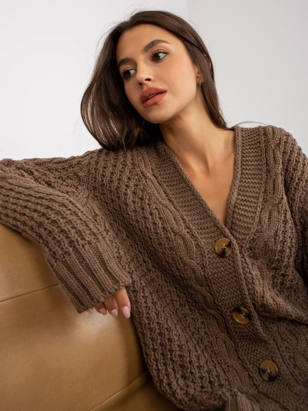 Wholesale Brown oversized cardigan RUE PARIS