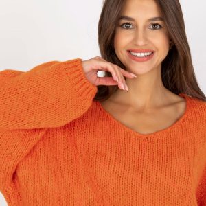 Wholesale Dark orange oversized sweater RUE PARIS