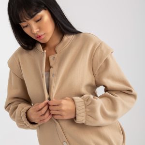 Wholesale Beige bomber sweatshirt