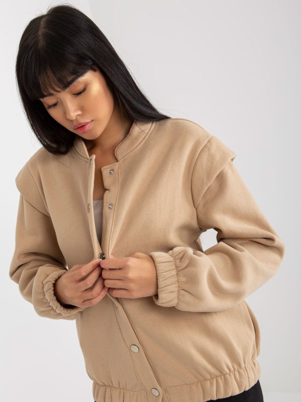 Wholesale Beige bomber sweatshirt