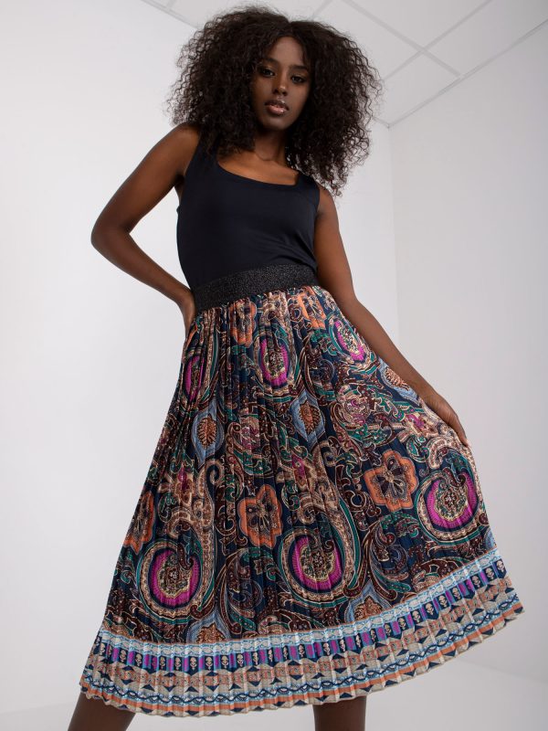 Wholesale Navy Midi Skirt Puebla