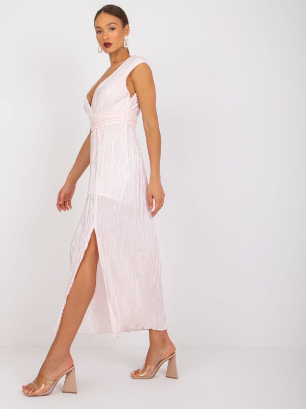 Wholesale Pale Pink Ewelina Wrap Maxi Dress