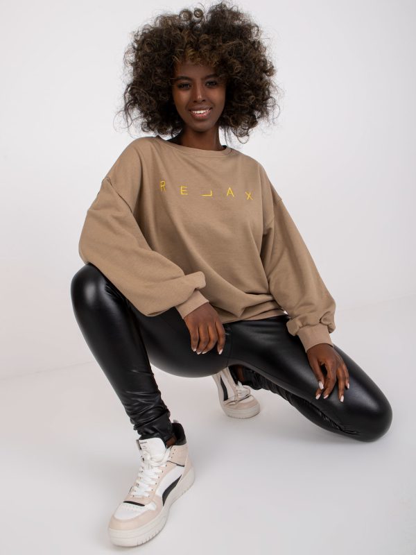 Wholesale Dark beige gold sweatshirt oversized damiette