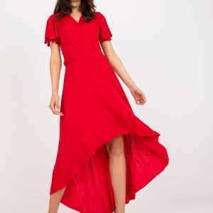 Wholesale Red evening dress with longer back