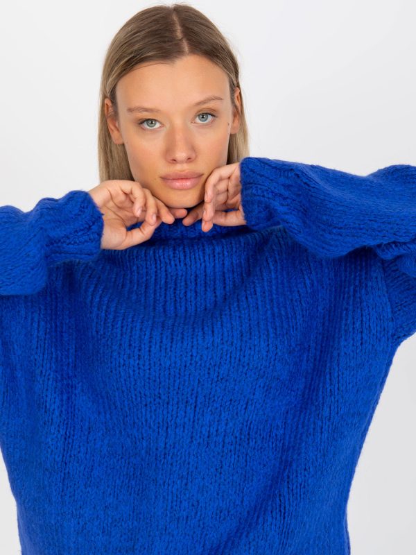 Cobalt warm turtleneck sweater Ariana RUE PARIS