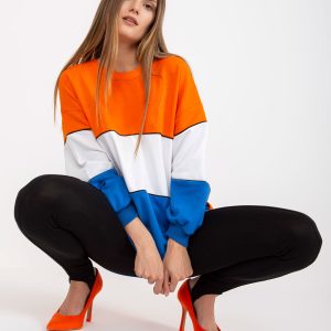 Wholesale Orange-blue sweatshirt basic oversize RUE PARIS