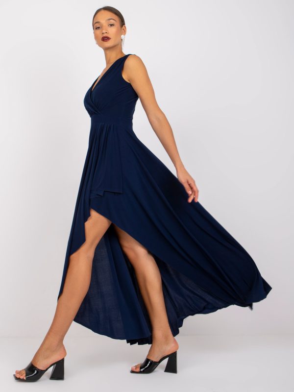 Wholesale Navy Asymmetrical Celina Evening Dress