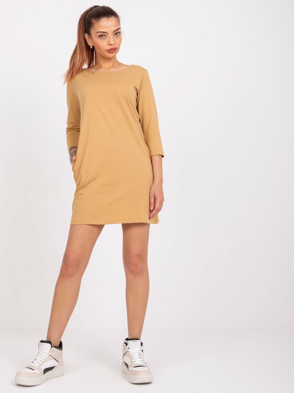 Wholesale Camel tunic basic with pockets Canaria MAYFLIES