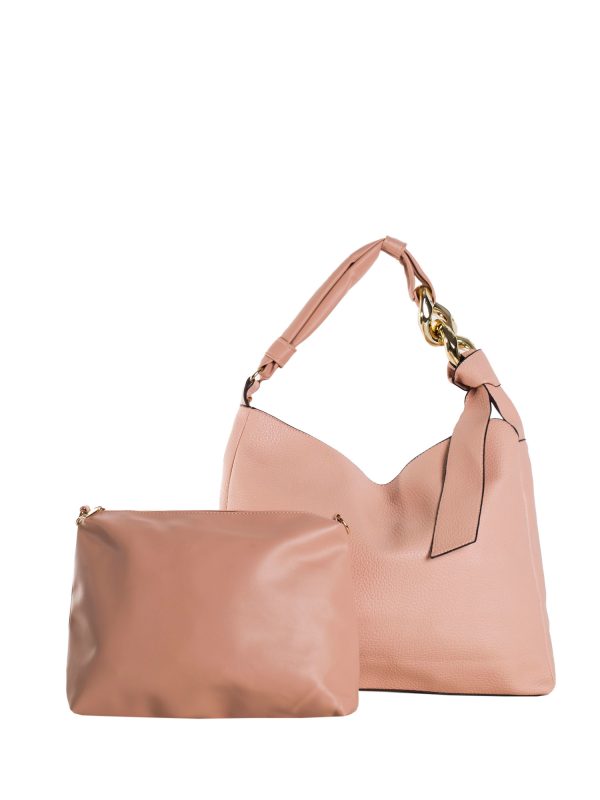 Wholesale Light pink 2in1 shoulder bag with small bag inside