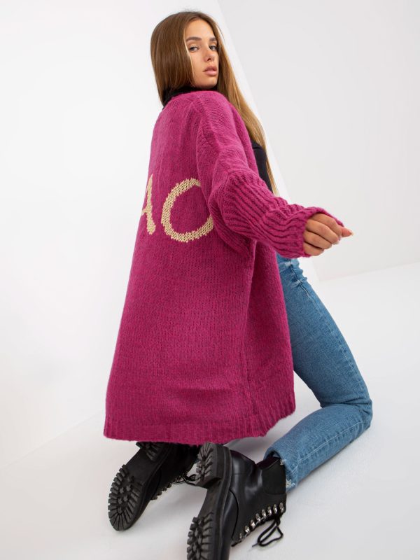 Wholesale OCH BELLA Fuchsia Loose Knitted Cardigan