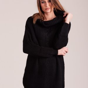 Wholesale Black Loose Turtleneck Sweater