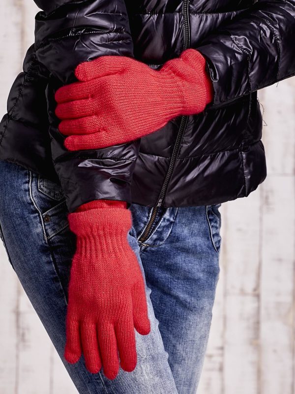 Wholesale Orange gloves with rib and double cuff