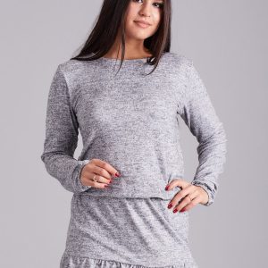 Wholesale Women's grey dress with flounce