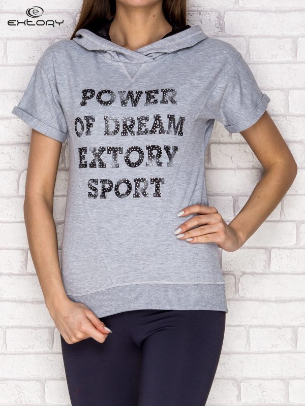 Wholesale POWER OF DREAM short sleeve sweatshirt grey