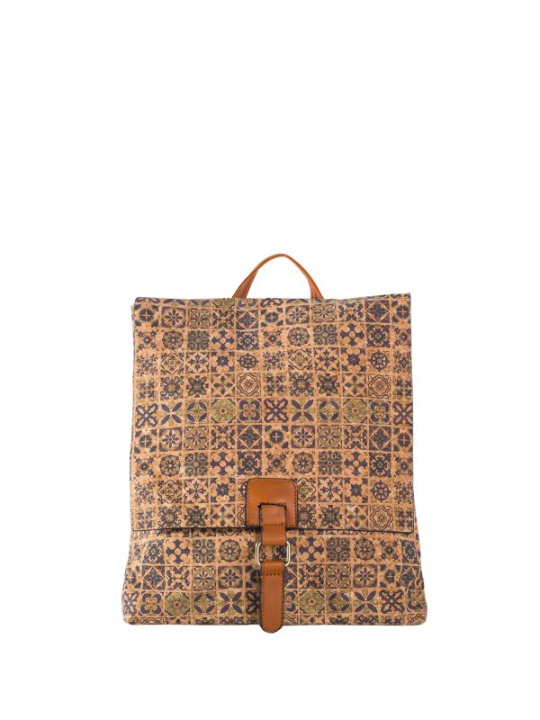 Wholesale Light Green Patterned Cork Backpack