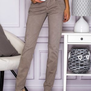 Wholesale Straight trousers with pockets grey