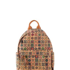 Wholesale Red Roomy Cork Backpack with Patterns