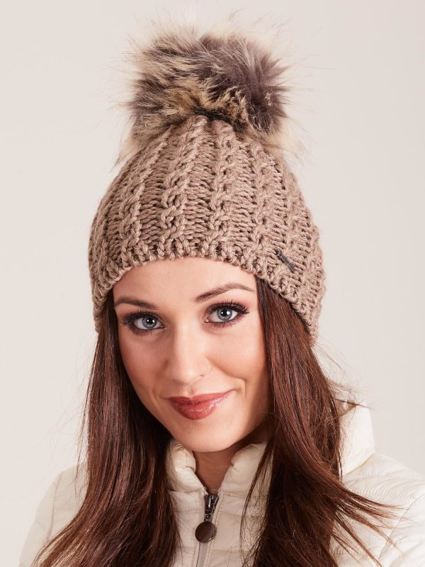 Wholesale Beige knitted hat